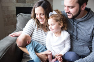 family with newborn in-home photography