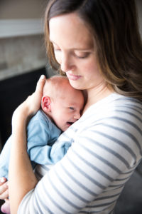 mom with newborn in-home photography