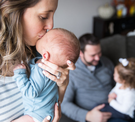 family with newborn in-home photography