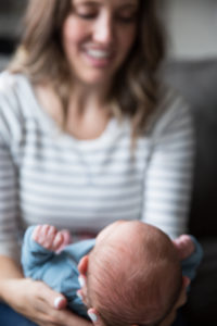 mom with newborn in-home photography
