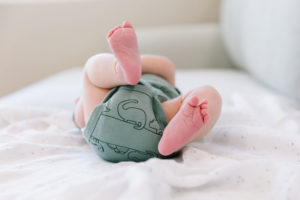 Newborn baby bare feet